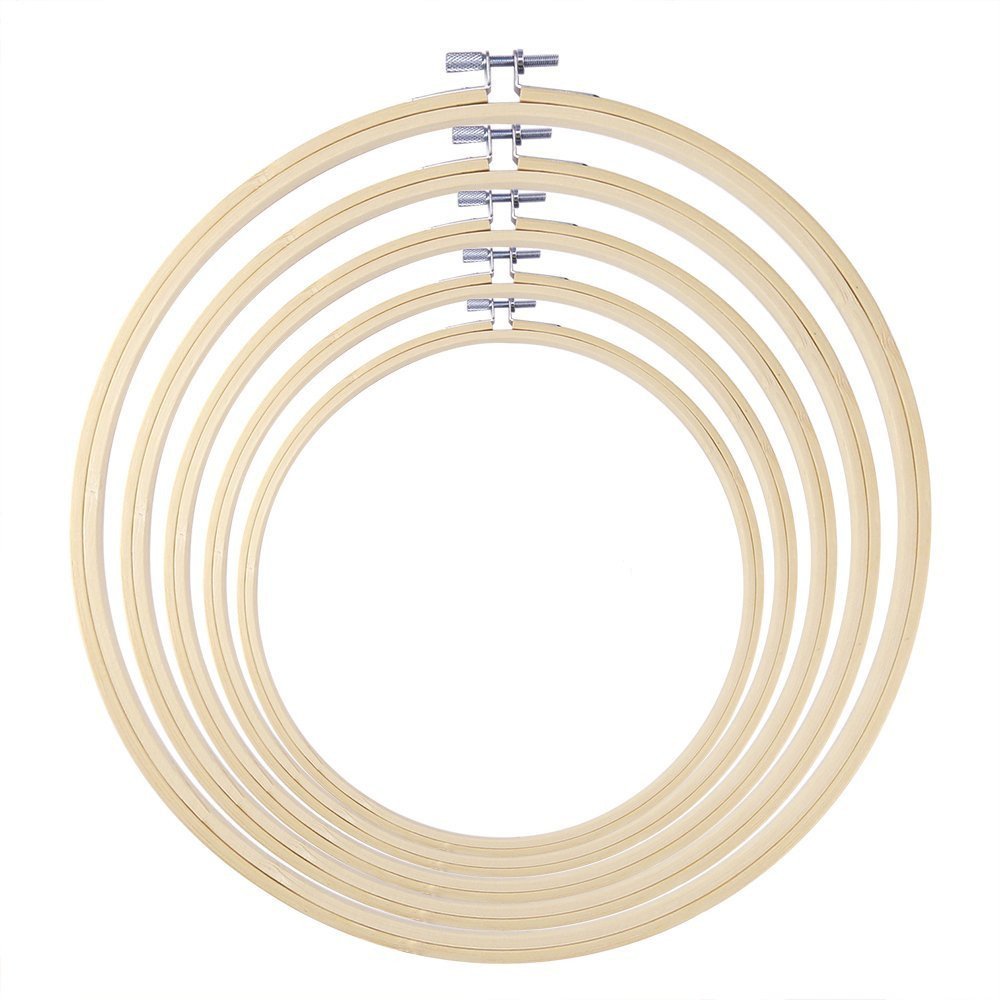 Wood Ring Blank - Alat jahit kayu bingkai bambu bulat