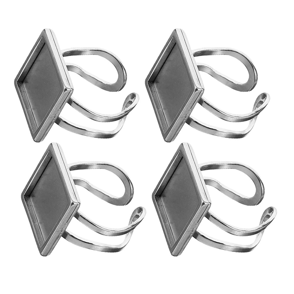 4 buah alas cincin baja tahan  - Resin Crafts Diy ulasan dan harga
